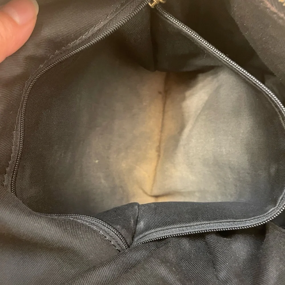 Fossil Black Leather Tote‎ with Key Charm